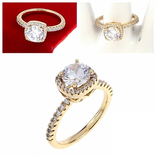 gold ring 18,60mm. gold-plated engagement xuping