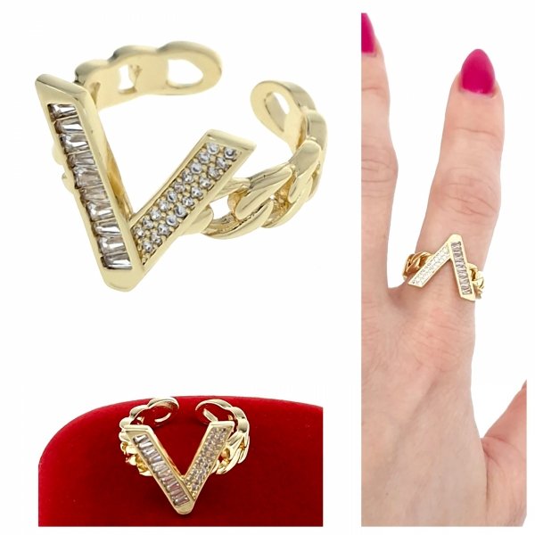 gold ring 17,00mm. gold-plated engagement xuping