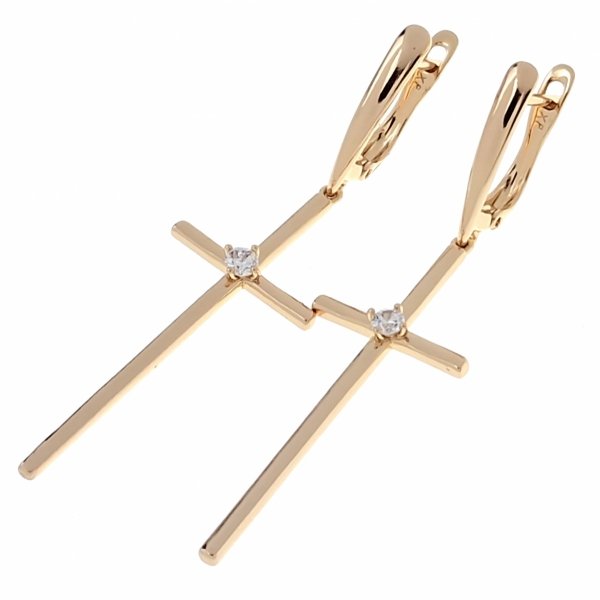 gold plated earrings with exclusive cubic zirconia