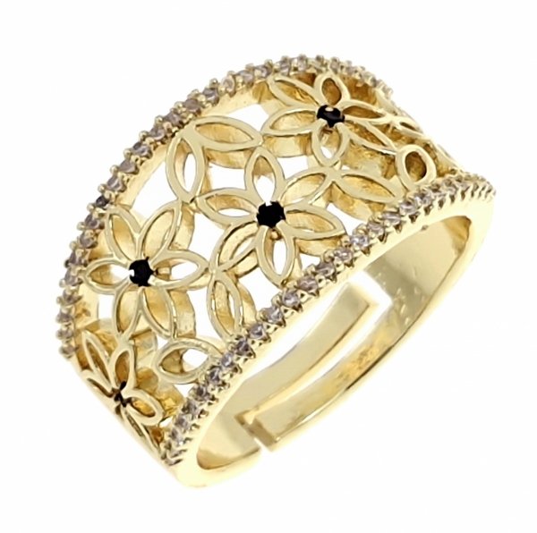 gold ring 17,00mm. gold-plated engagement xuping