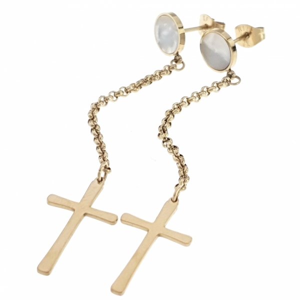 gold earrings made of stainless steel