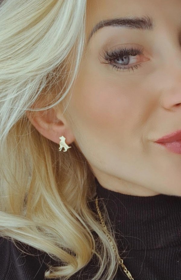 gold earrings made of stainless steel