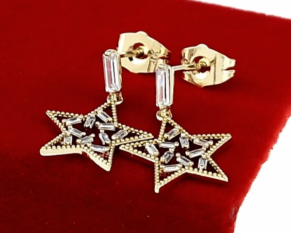 gold plated earrings with exclusive cubic zirconia