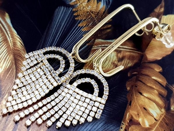 gold plated earrings with exclusive cubic zirconia