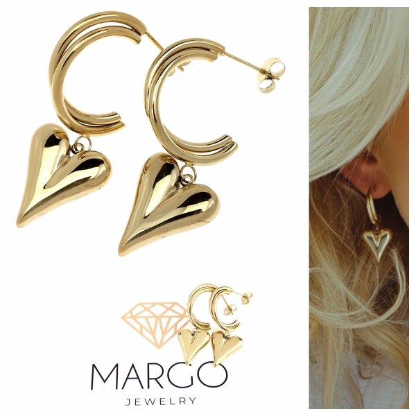 gold earrings made of stainless steel