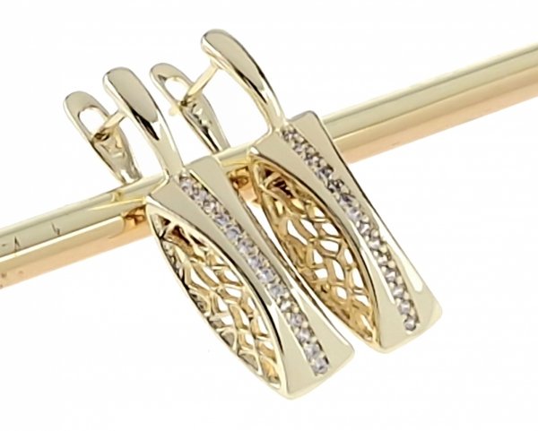 gold plated earrings with exclusive cubic zirconia
