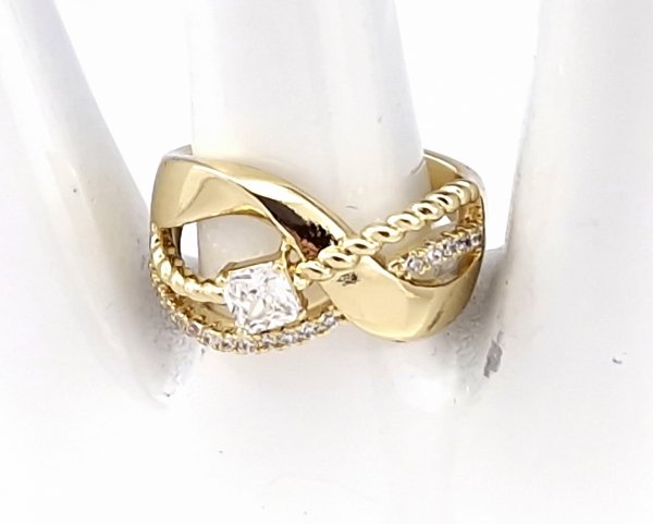 gold ring 18,60mm. gold-plated engagement xuping