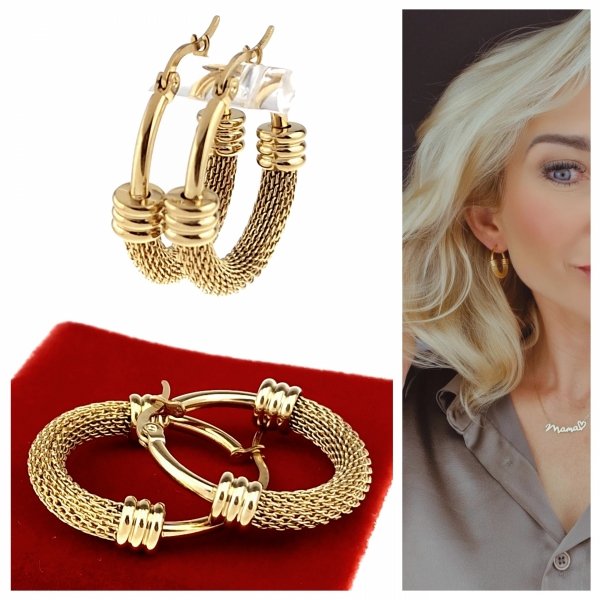 gold earrings made of stainless steel