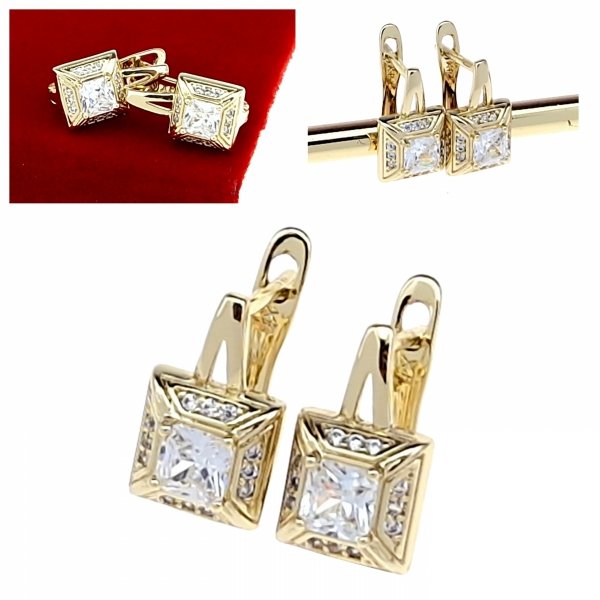 gold plated earrings with exclusive cubic zirconia