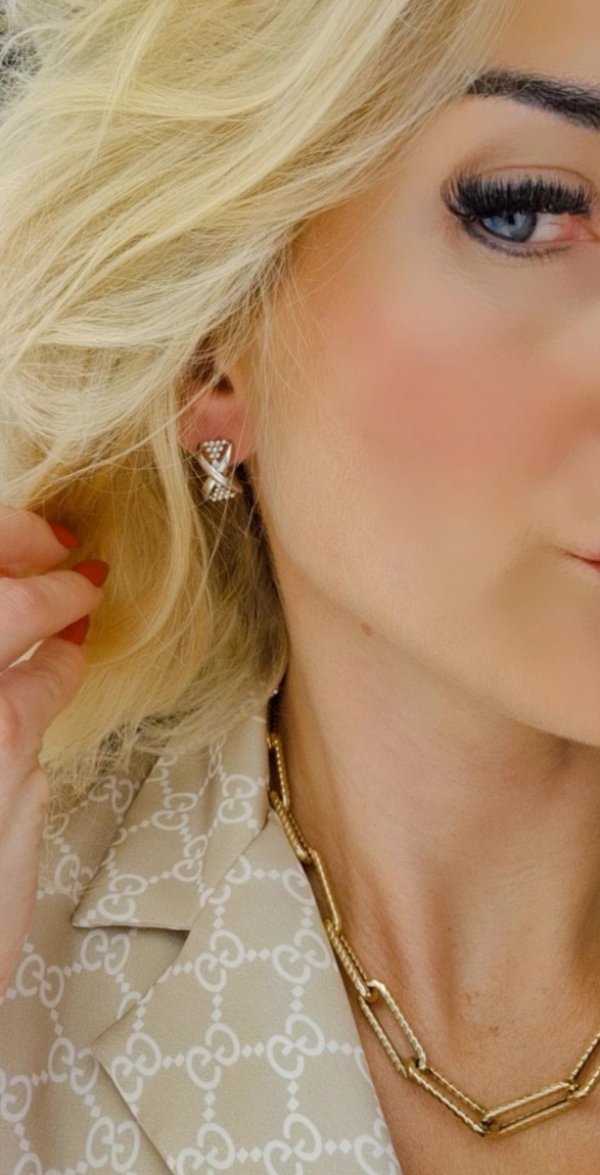 gold plated earrings with exclusive cubic zirconia