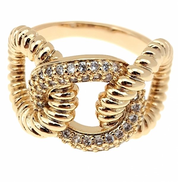 gold ring 18,60mm. gold-plated engagement xuping