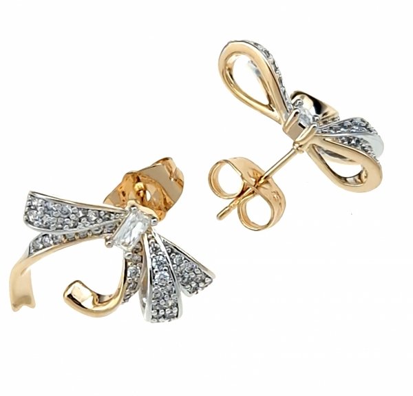 gold plated earrings with exclusive cubic zirconia