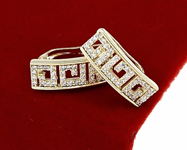 gold plated earrings with exclusive cubic zirconia