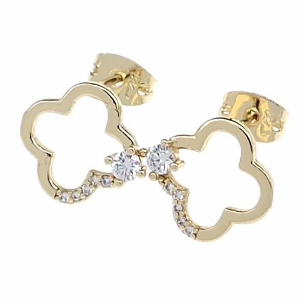 gold plated earrings with exclusive cubic zirconia