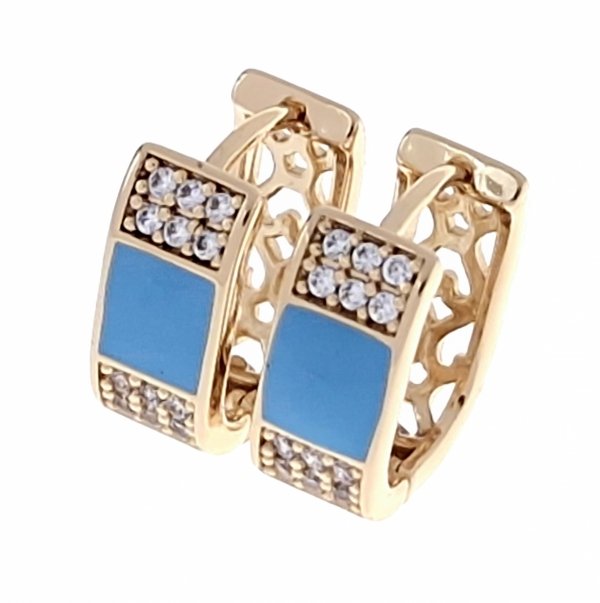 gold plated earrings with exclusive cubic zirconia