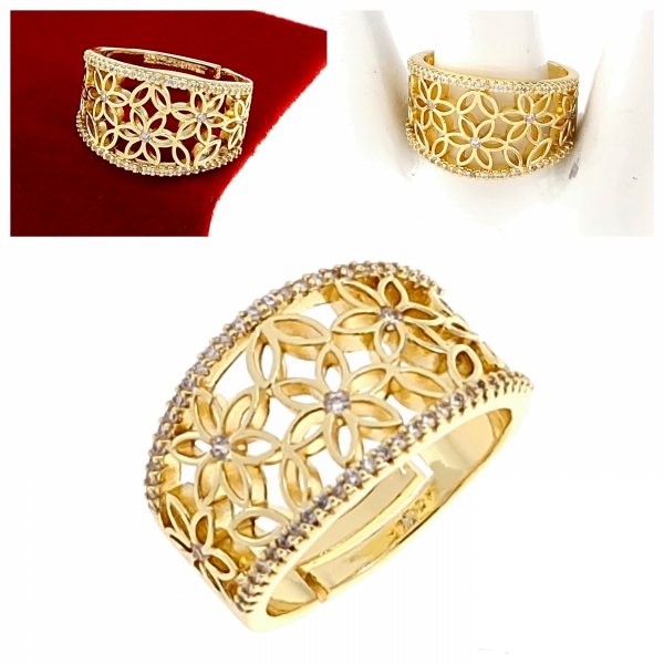 gold ring 17,00mm. gold-plated engagement xuping