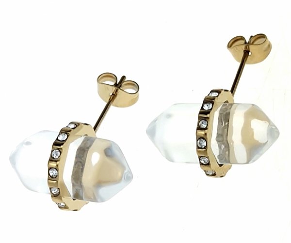gold earrings made of stainless steel