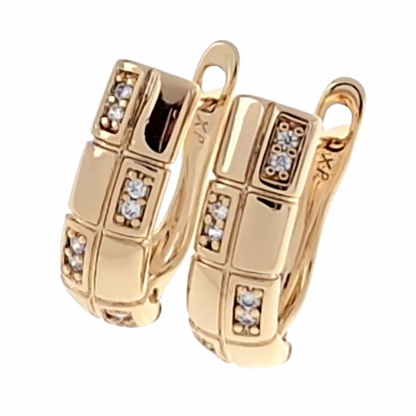 gold plated earrings with exclusive cubic zirconia