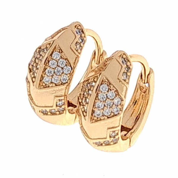 gold plated earrings with exclusive cubic zirconia
