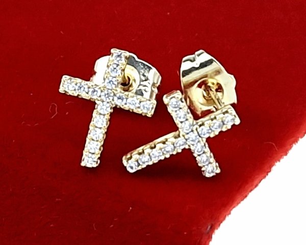 gold plated earrings with exclusive cubic zirconia