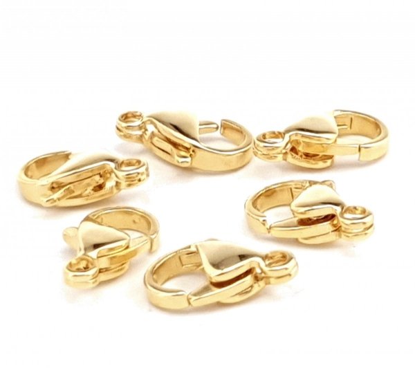 GOLD PLATED CARABINER 12MM FOR BRACELET OR CHAIN