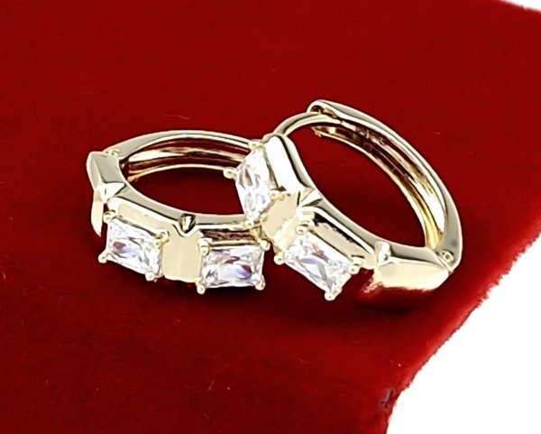 gold plated earrings with exclusive cubic zirconia