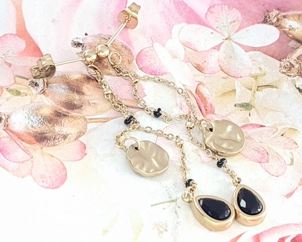 gold earrings made of stainless steel