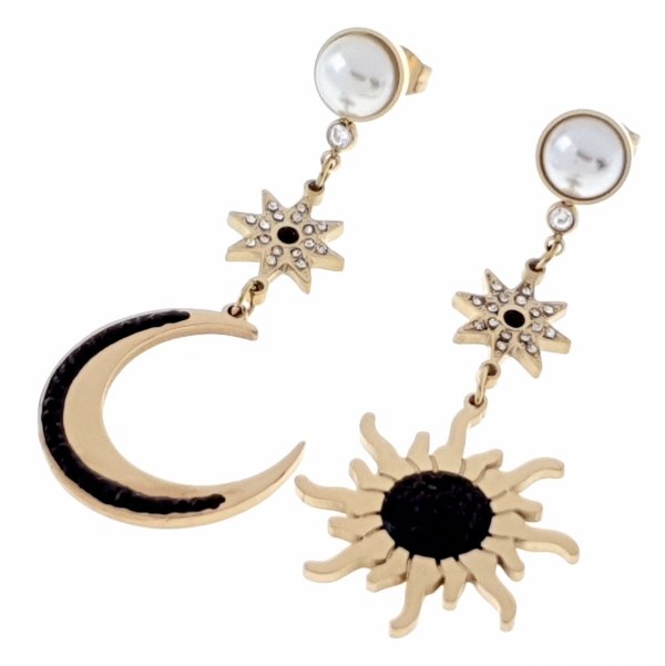 gold earrings made of stainless steel