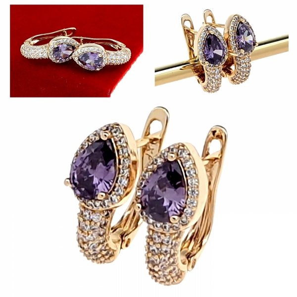 exclusive swarovski gold-plated earrings