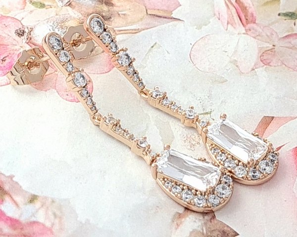 gold plated earrings with exclusive cubic zirconia