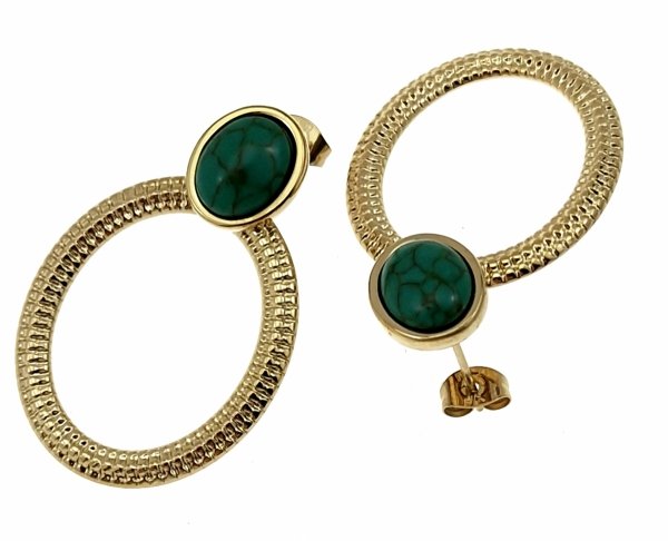 gold earrings made of stainless steel
