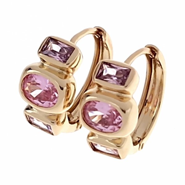 gold plated earrings with exclusive cubic zirconia