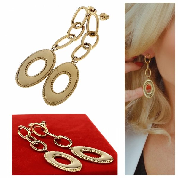 gold earrings made of stainless steel