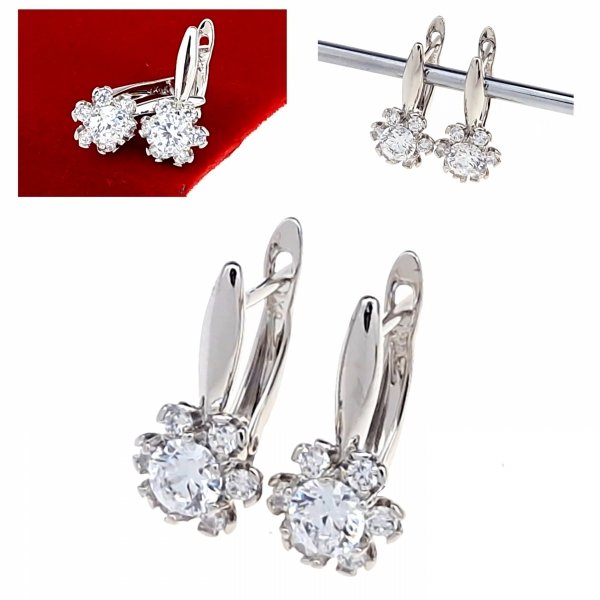gold plated earrings with exclusive cubic zirconia