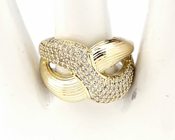 gold ring 17,00mm. gold-plated engagement xuping