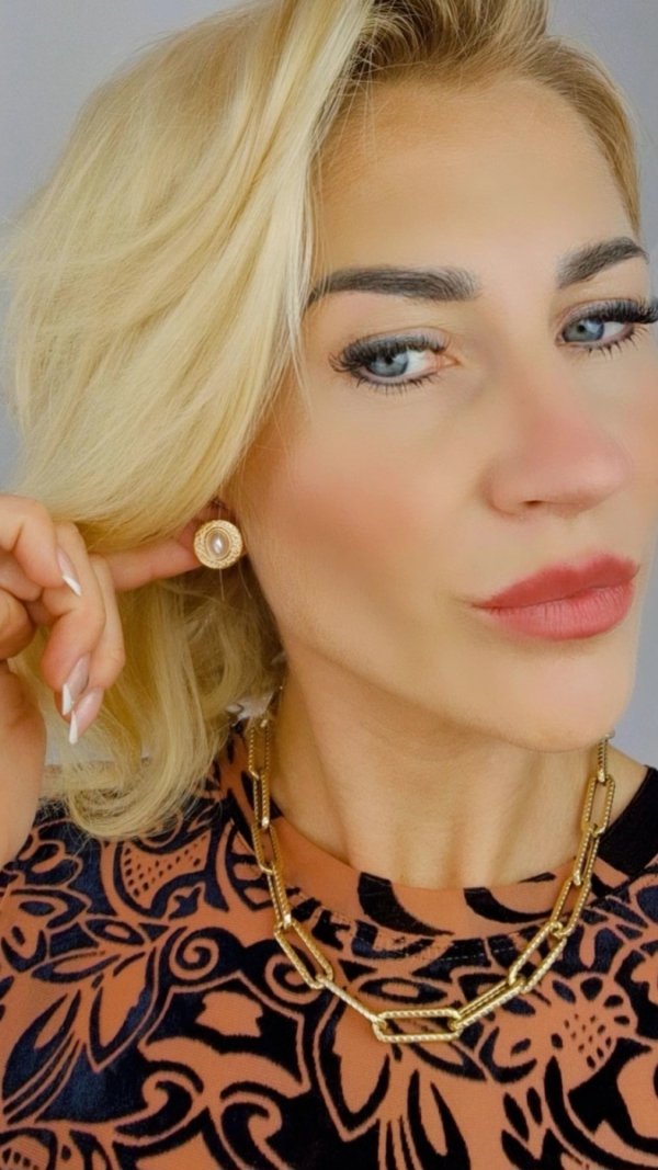 gold plated earrings with exclusive cubic zirconia