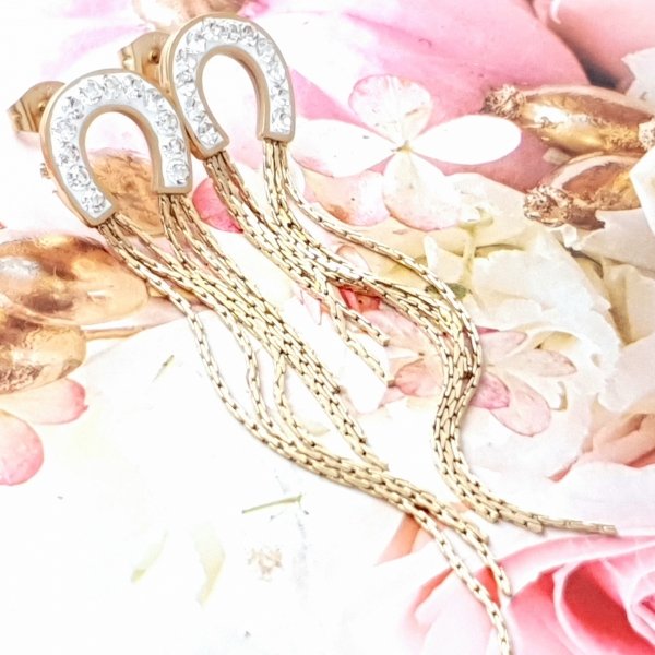 gold earrings made of stainless steel