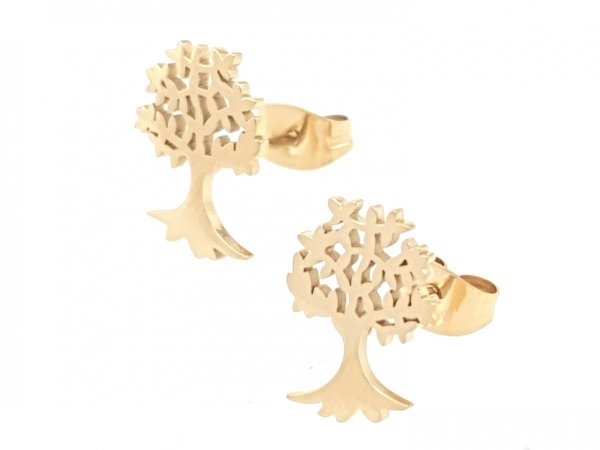 gold earrings made of stainless steel
