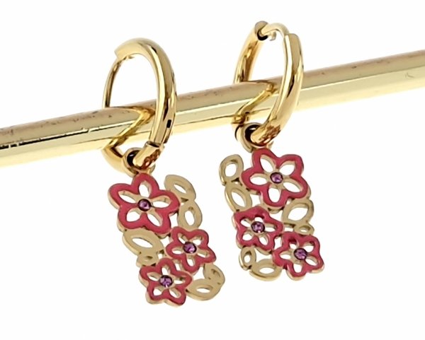 gold earrings made of stainless steel