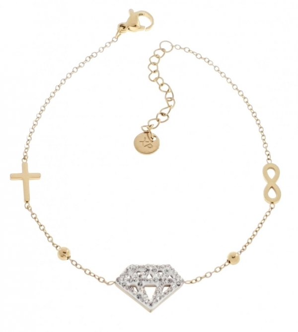 BRACELET GOLD CELEBRITY STAINLESS STEEL