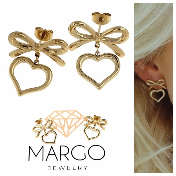 gold earrings made of stainless steel