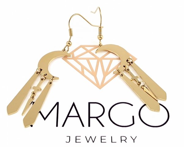 gold earrings made of stainless steel
