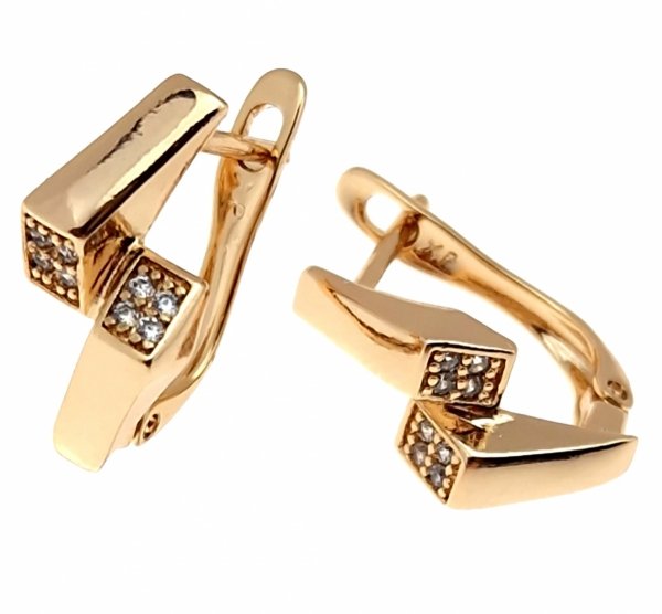 gold plated earrings with exclusive cubic zirconia