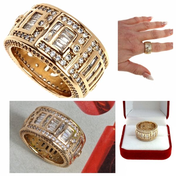 gold ring 18,60mm. gold-plated engagement xuping
