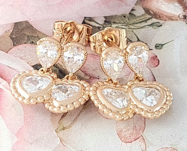 gold plated earrings with exclusive cubic zirconia
