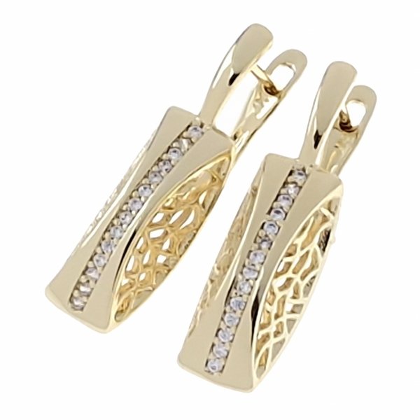 gold plated earrings with exclusive cubic zirconia