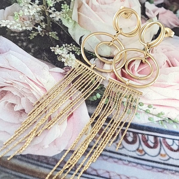 gold earrings made of stainless steel