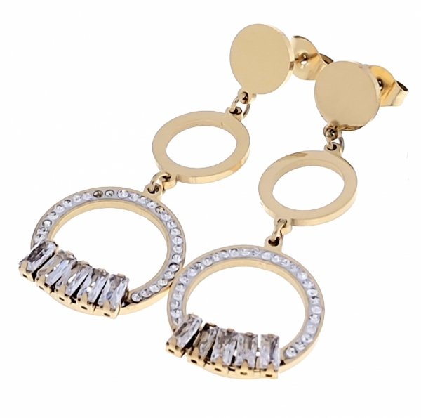 gold earrings made of stainless steel