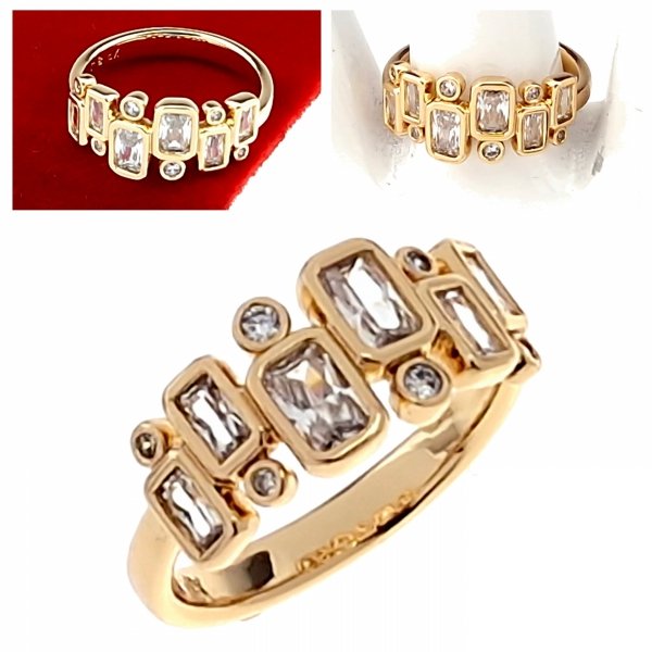 gold ring 18,60mm. gold-plated engagement xuping