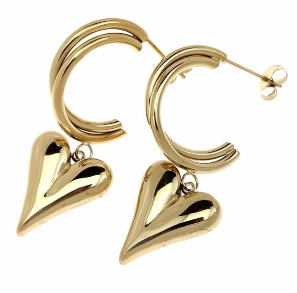 gold earrings made of stainless steel